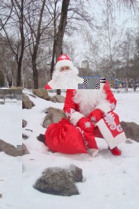 Дед Мороз с мешком подарков